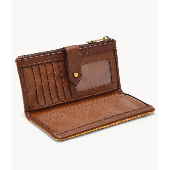 New Fossil Lainie Tab Clutch Wallet Mustard - Picture 3 of 3